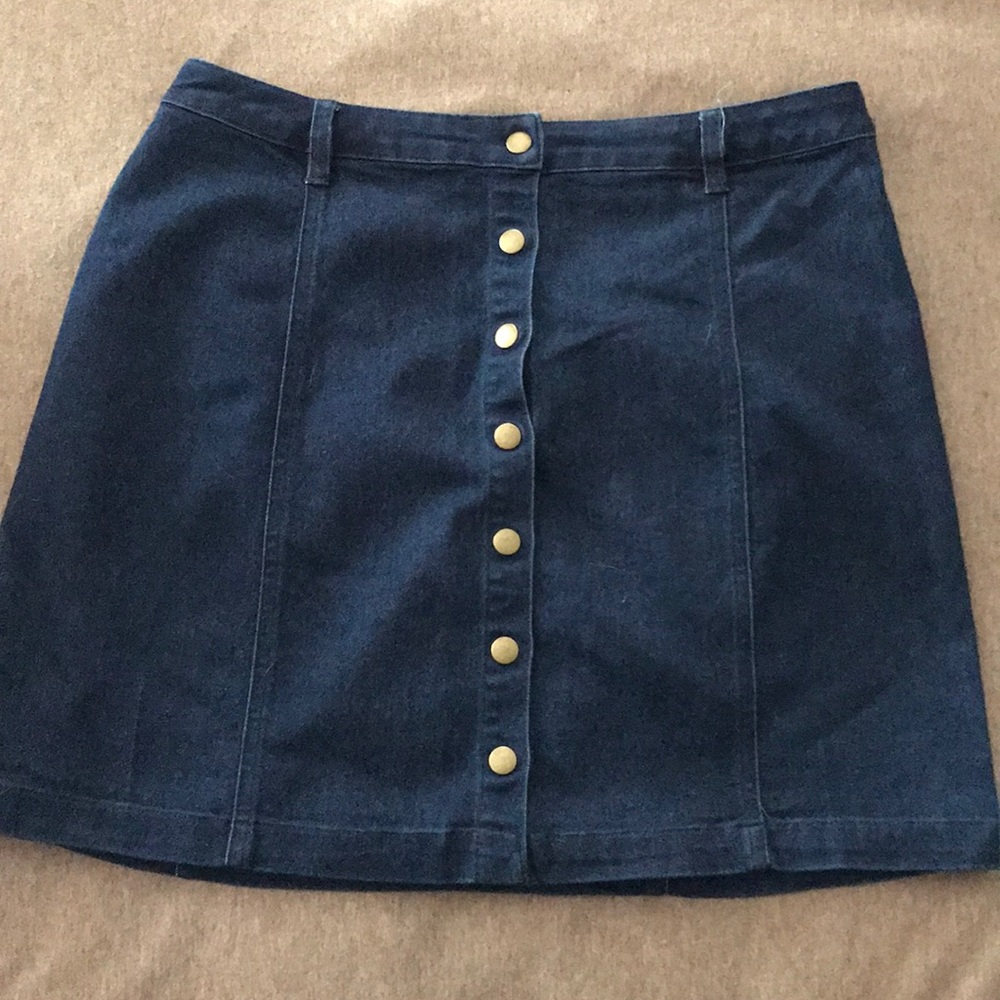 Mini button up jean skirt